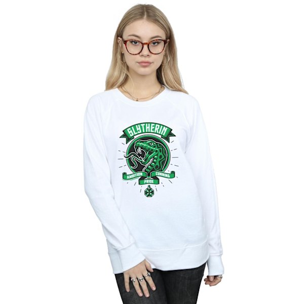 Harry Potter Dam/Damer Slytherin Toon Crest Sweatshirt M Vit White M