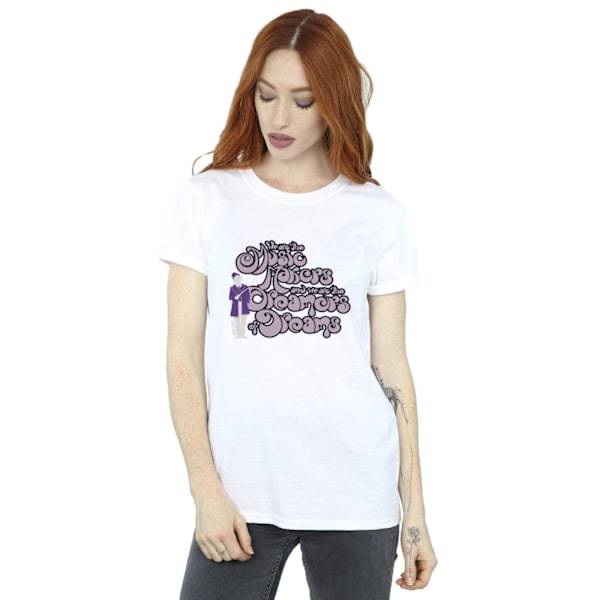 Willy Wonka Dam/Damer Drömmare Text Bomull Boyfriend T-Shir White S