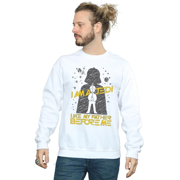 Star Wars Mens Jedi Like My Father Sweatshirt M Vit White M