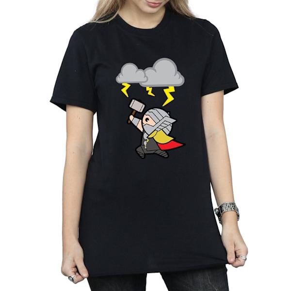 Marvel Dam/Damer Kawaii Thor God Of Thunder Bomull Pojkvän Black XL