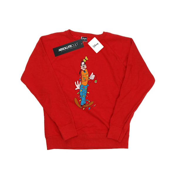 Disney Dam/Kvinnor Goofy Julbelysning Sweatshirt S Röd Red S