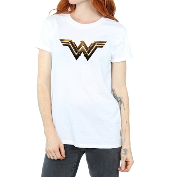 Wonder Woman Dam/Damer Logotyp Bomull Boyfriend T-Shirt XXL Vit White XXL