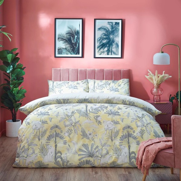 Furn Colony Palm Cover Set King Yellow Yellow King