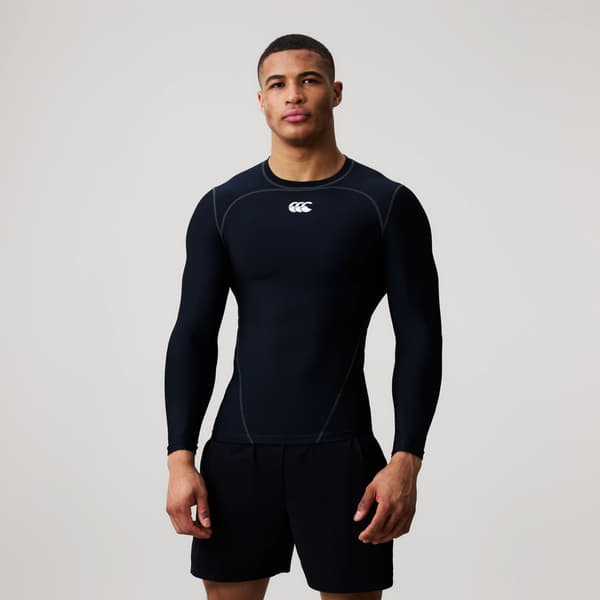 Canterbury Långärmad Baselayer Topp för Herr S Svart/Vit Black/White S