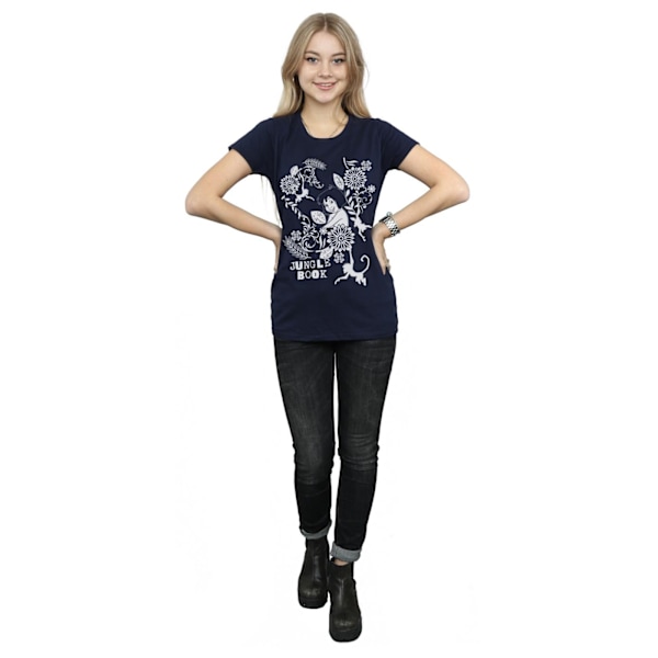 Disney Dam/Kvinnor Djungelboken Mowgli Tale Bomull T-shirt Deep Navy XXL