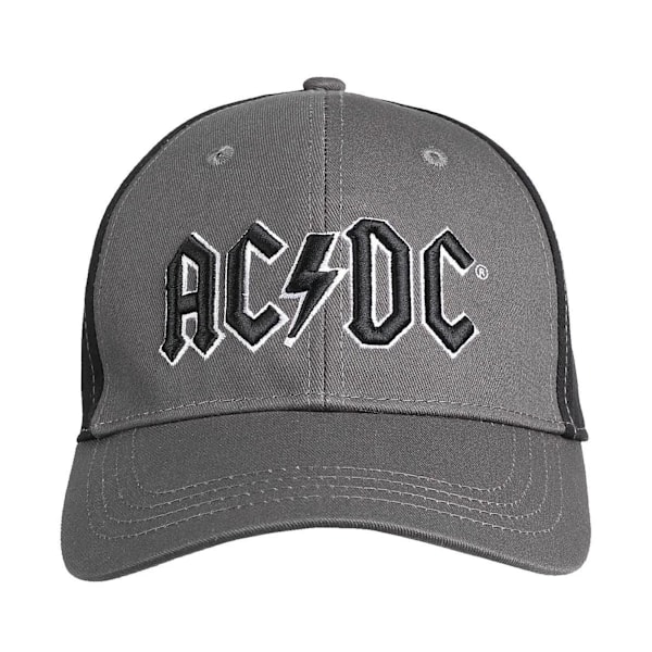 AC/DC Unisex Vuxen Tvåfärgad Logotyp Baseballkeps En Storlek Kol Charcoal Grey/Black One Size