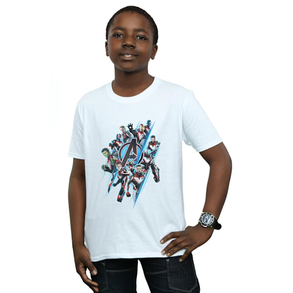 Marvel Pojkar Avengers Endgame Logo Team T-Shirt 7-8 År Vit White 7-8 Years