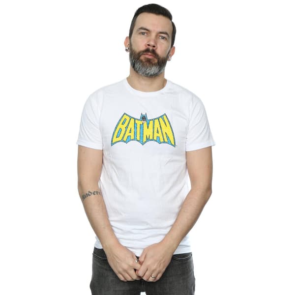 DC Comics Herr Batman Crackle Logo T-Shirt M Vit White M