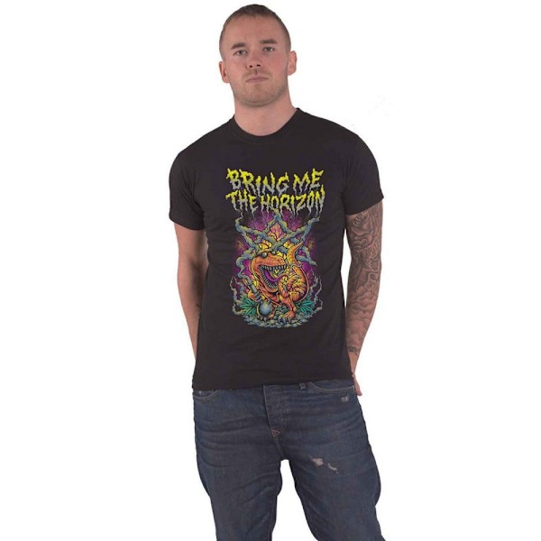 Bring Me The Horizon Unisex Vuxen Rök Dinosaur Bomull T-Shirt Black L