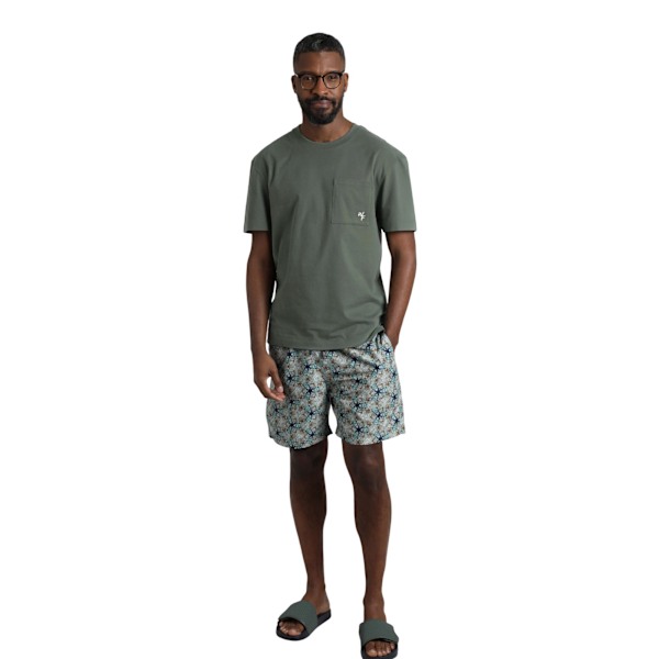 Weird Fish Keaton T-shirt för män i ekologisk bomull med ficka M Army Gre Army Green M
