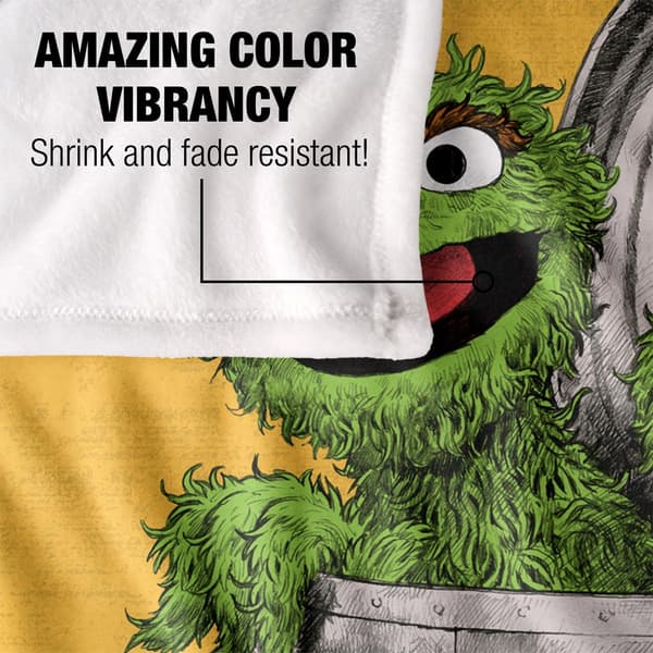 Sesamgatan Målad Oscar The Grouch Filt One Size Multico Multicoloured One Size