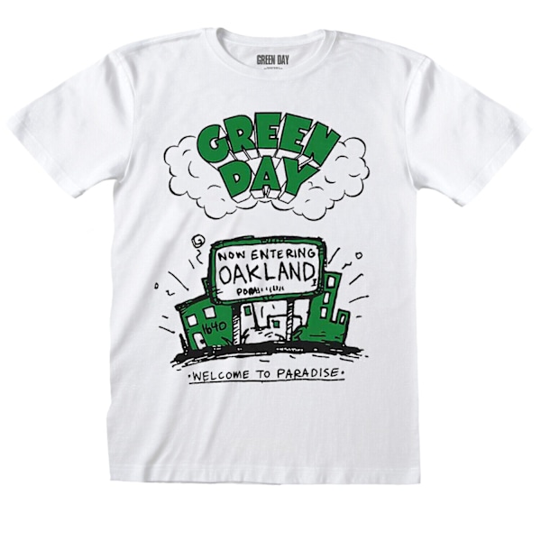 Green Day Barn/Barn Välkommen Till Paradiset Bomull T-shirt 9-1 White 9-10 Years