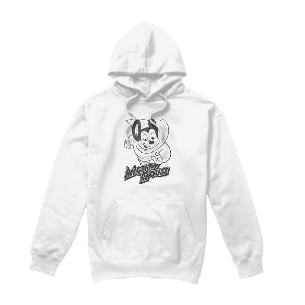 Mighty Mouse Herr Mighty Sketch Hoodie L Vit White L