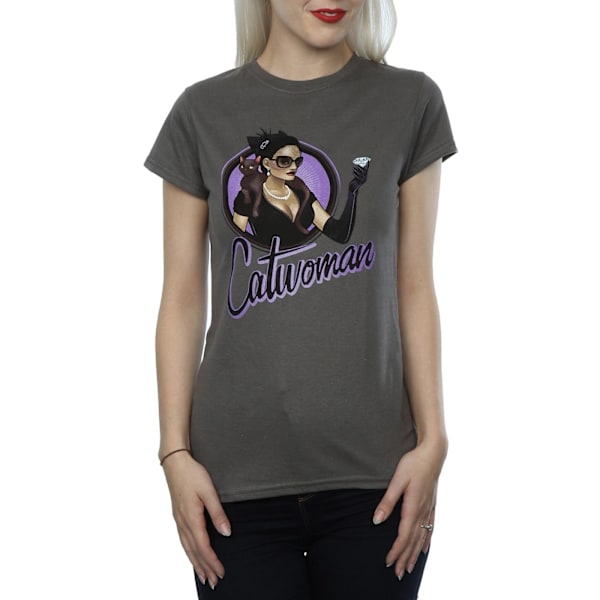 DC Bombshells Dam/Kvinnor Catwoman Heather T-Shirt XL Charcoa Charcoal XL