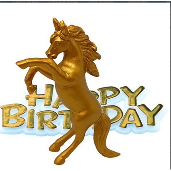 Tårta Födelsedag Guld Unicorn Dekoration Topper One Size Guld Gold One Size