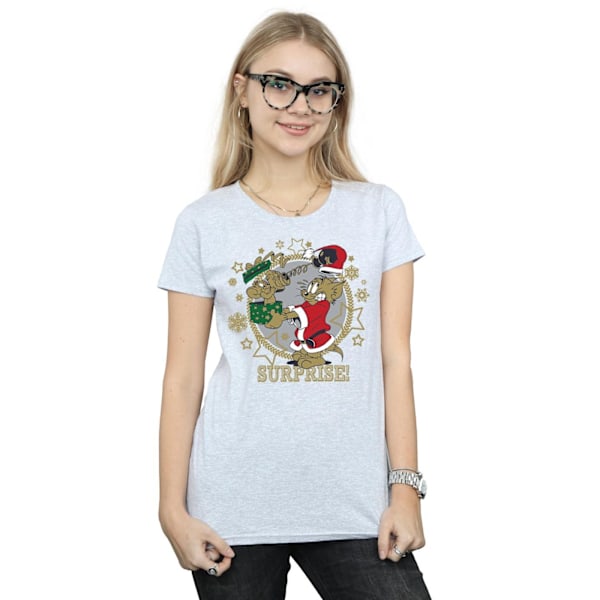 Tom And Jerry Dam/Damjul Jul Överraskning Bomull T-shirt L Sports Grey L