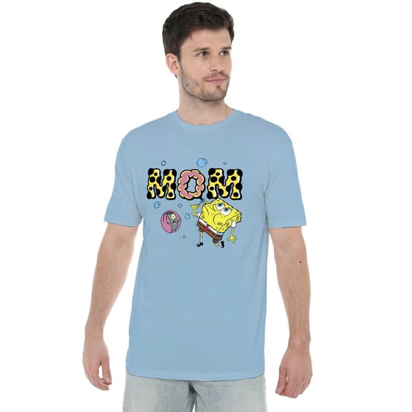 SpongeBob SquarePants Herr Mom Bubbles Mors Dag T-shirt L Li Light Blue L
