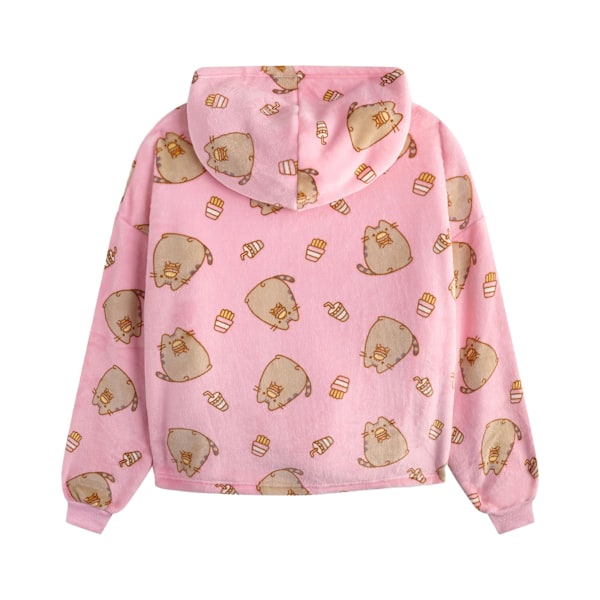 Pusheen Flickor Mat All-Over Tryck Filt Hoodie One Size Pastell Pastel Pink One Size