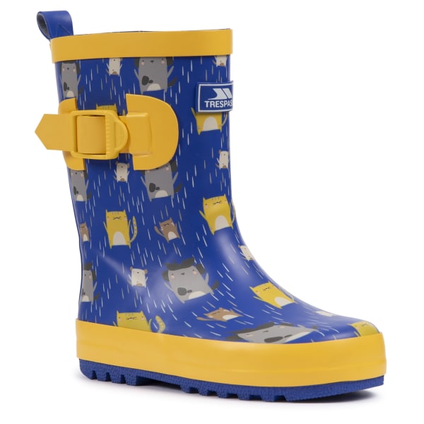 Trespass Childrens/Kids Puddle Wellington Boots 11 UK Child Blu Blue/Yellow 11 UK Child