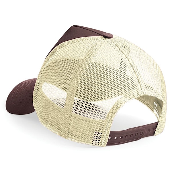 Beechfield Herr Halv Mesh Trucker Cap / Huvudbonad (2-pack) På Chocolate/Caramel One Size