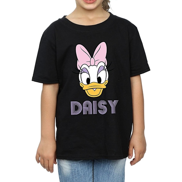 Disney Girls Daisy Duck Face Bomull T-shirt 9-11 År Svart Black 9-11 Years