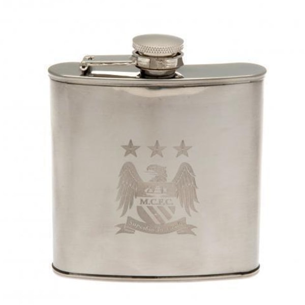 Manchester City FC Höftflaska En Storlek Silver Silver One Size