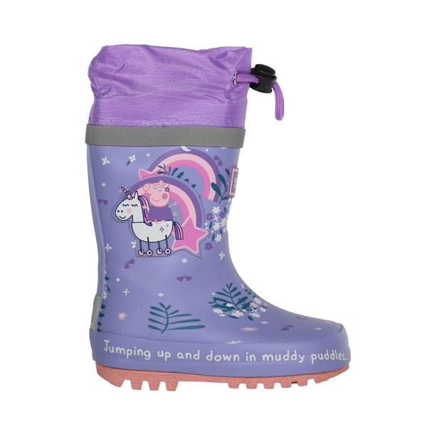 Regatta Barn/Barn Splash Greta Gris Unicorn Wellington Boot Lilac Bloom 4 UK Child