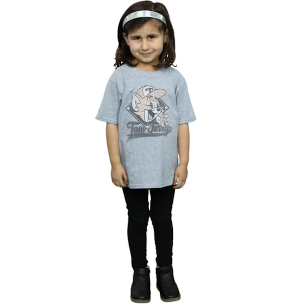 Tom And Jerry Girls Baseball Caps Bomull T-Shirt 7-8 År Spor Sports Grey 7-8 Years