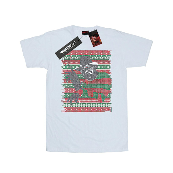 A Nightmare On Elm Street Herr Jul Fair Isle T-Shirt S Vit White S