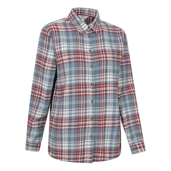 Mountain Warehouse Dam Balsam Borstad Flanell Lång skjorta Pale Blue 16 UK