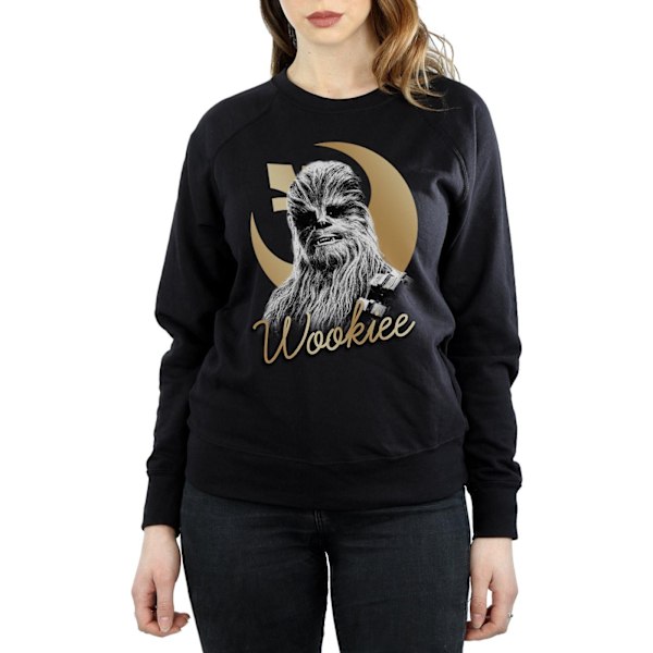 Star Wars Dam/Kvinnor The Last Jedi Guld Chewbacca Sweatshirt Black S