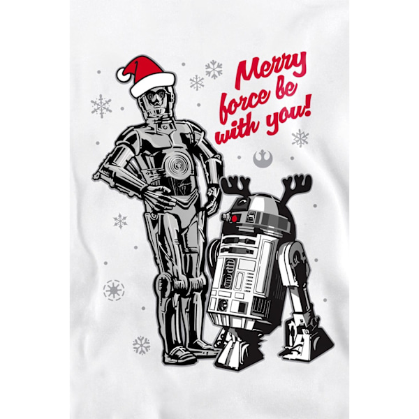 Star Wars Unisex Vuxen God Jul Droider Sweatshirt M Vit White M
