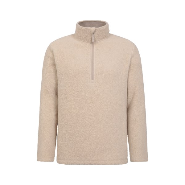 Mountain Warehouse Herr Ted Borg Halvzip Fleece Topp 4XL Beige Beige 4XL