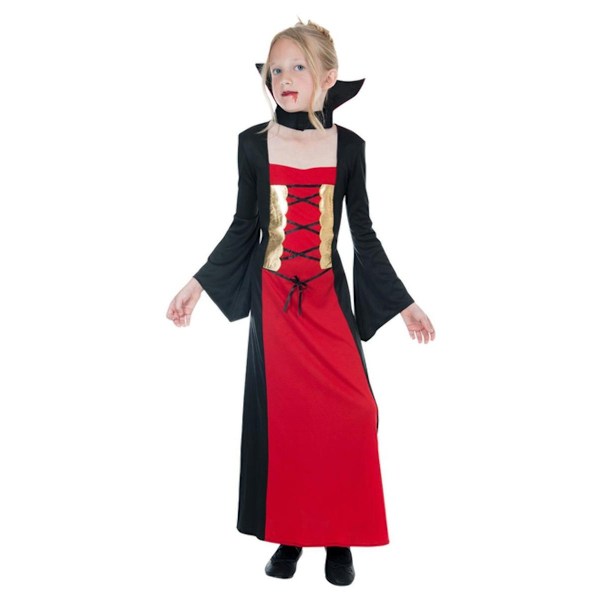 Smiffys Gotisk Vampyrinna Kostymset för Flickor 4-6 År Svart/Röd Black/Red 4-6 Years