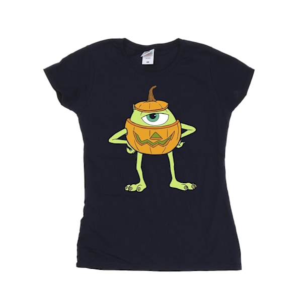 Monsters Inc Dam/Kvinnor Mike Pumpa Bomull Halloween T-shirt Navy Blue M