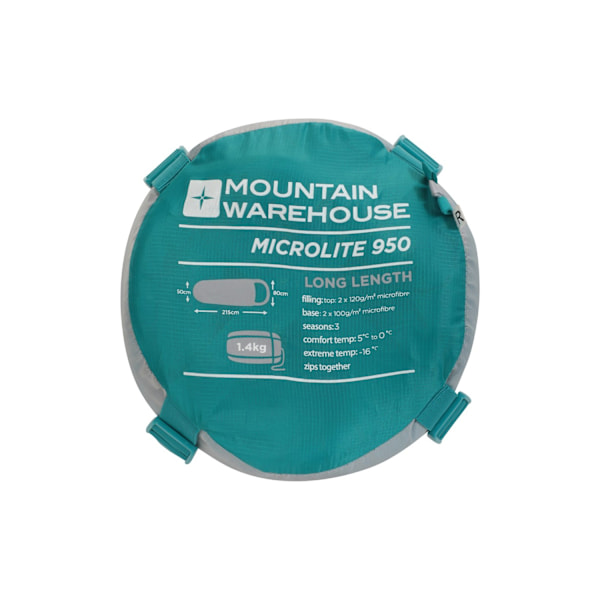 Mountain Warehouse Microlite 950 Vänster Dragkedja Midseason Mumie Sovsäck Grey One Size
