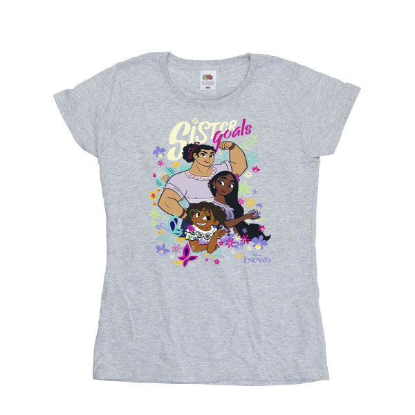 Disney Dam/Ladies Encanto Sister Goals Cotton T-Shirt S Spor Sports Grey S