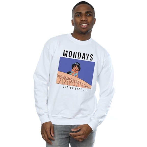 Disney Princess Mens Jasmine Mondays Got Me Like Sweatshirt 5XL White 5XL