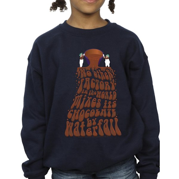 Willy Wonka Girls Chocolate Waterfall Sweatshirt 5-6 år Marinblå Navy Blue 5-6 Years