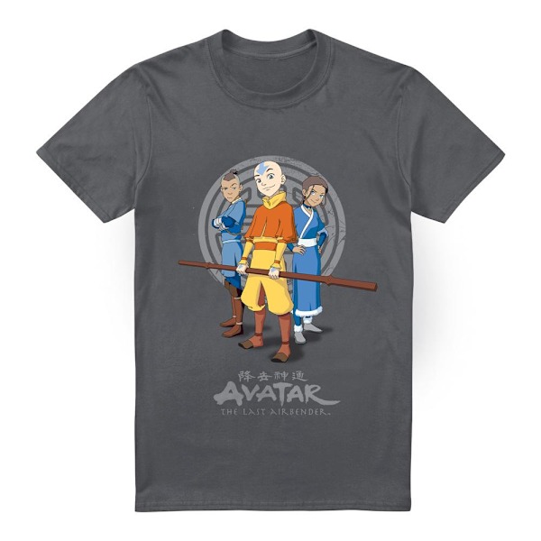 Avatar: The Last Airbender Herr Team Avatar T-Shirt 3XL Kolgrå Charcoal 3XL