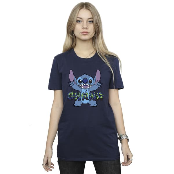 Disney Dam/Dam Lilo Och Stitch Ohana Blå Glitch Bomull B Navy Blue 3XL