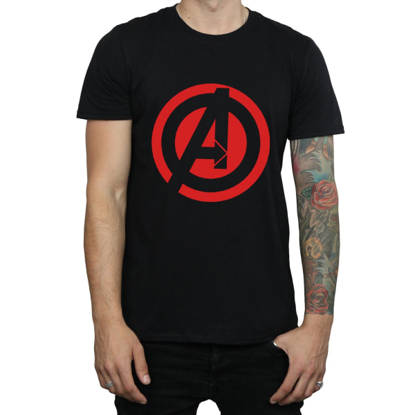 Avengers Assemble Herr solid logotyp bomull T-shirt XXL svart Black XXL