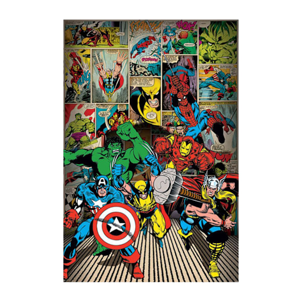 Marvel Comics Hjältar Poster En Storlek Flerfärgad Multicoloured One Size