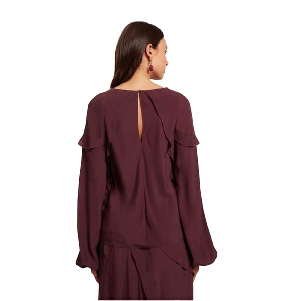 Ted Baker Dam/Kvinnor Volangblus 10 UK Oxblod Oxblood 10 UK