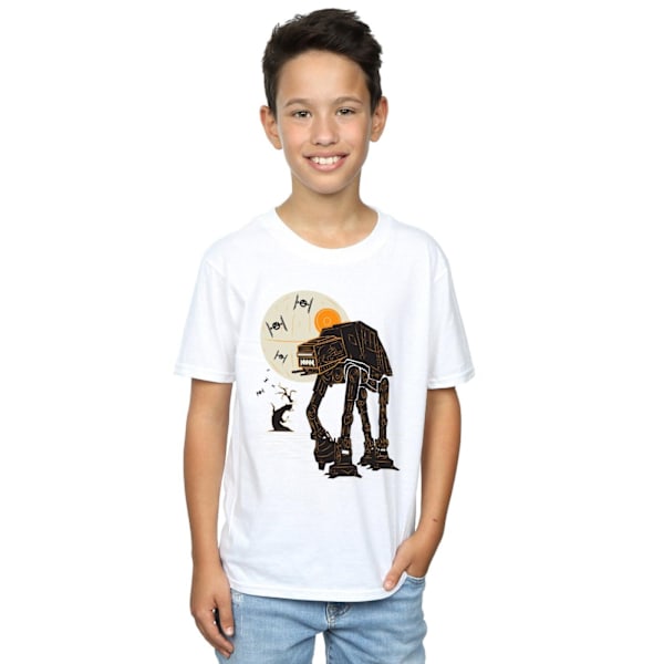 Star Wars Pojkar Halloween AT AT T-Shirt 7-8 År Vit White 7-8 Years