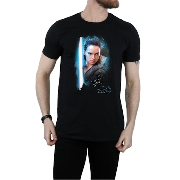 Star Wars: The Last Jedi Herr Rey Borstad Bomull T-shirt XL Svart Black XL