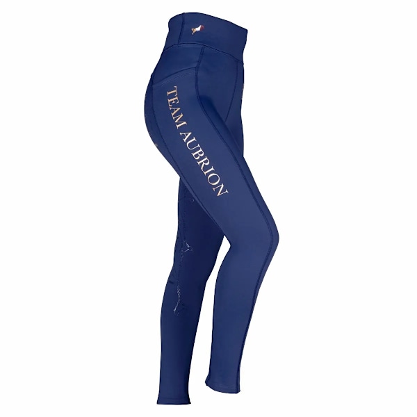 Aubrion Team Vinterridtights för flickor, 7-8 år, Marinblå Navy 7-8 Years