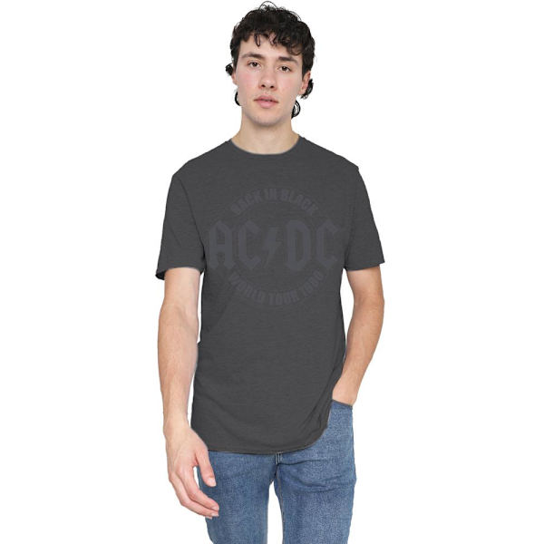 AC/DC Unisex Vuxen Tour Emblem T-Shirt L Kolgrå Charcoal L