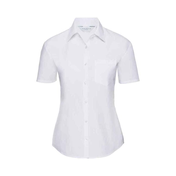 Russell Collection Dam/Damer Poplin Kortärmad Skjorta 4XL White 4XL