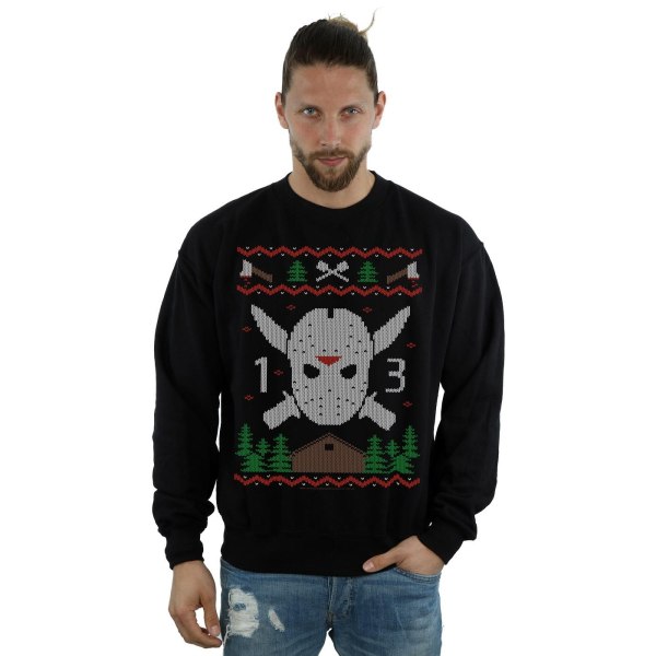 Fredag ​​13:e Jul Fair Isle Sweatshirt för män XXL Svart Black XXL